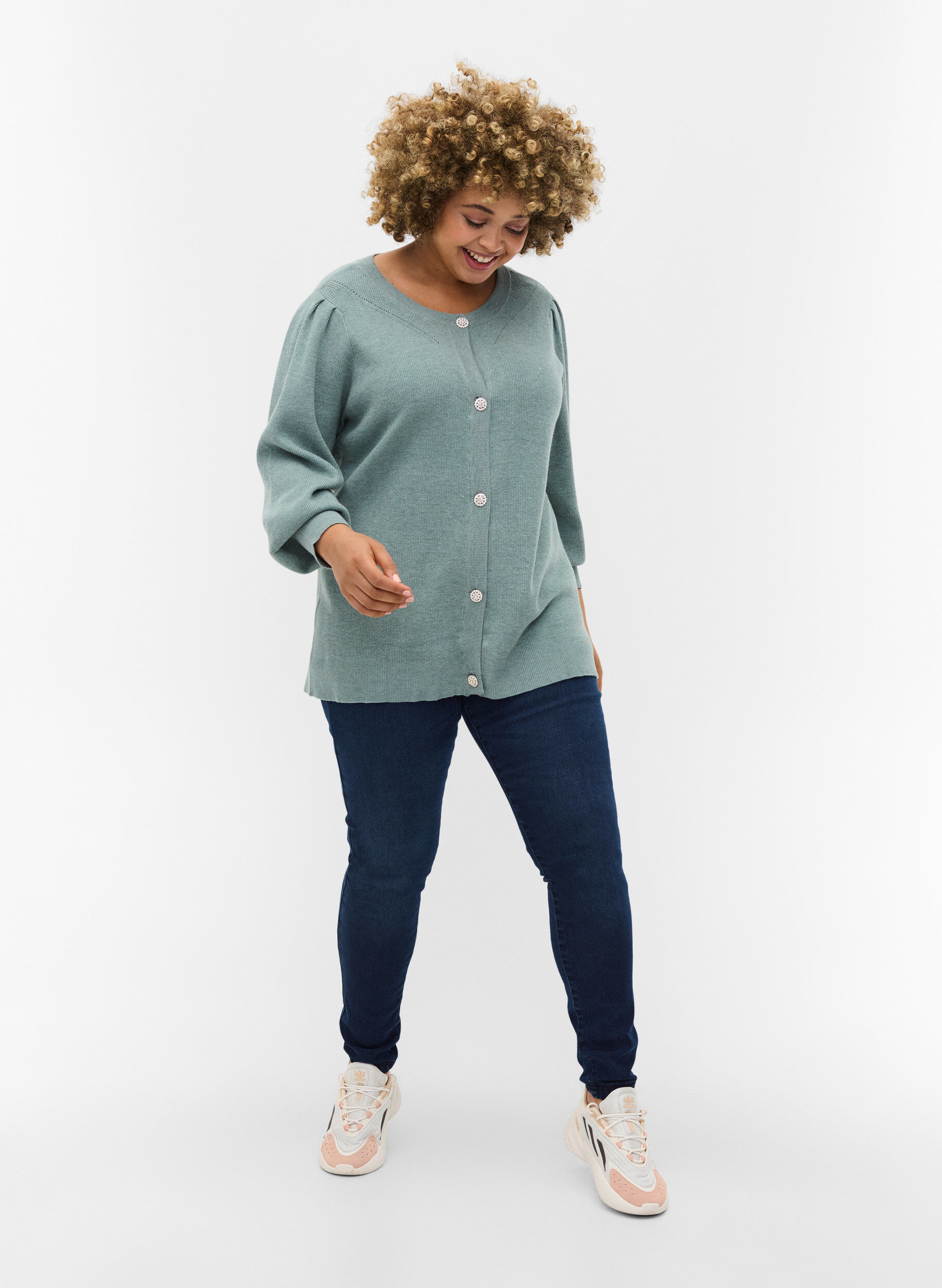 Zizzi Jeggings aus Baumwollmischung, Dark blue denim, Model image number 0