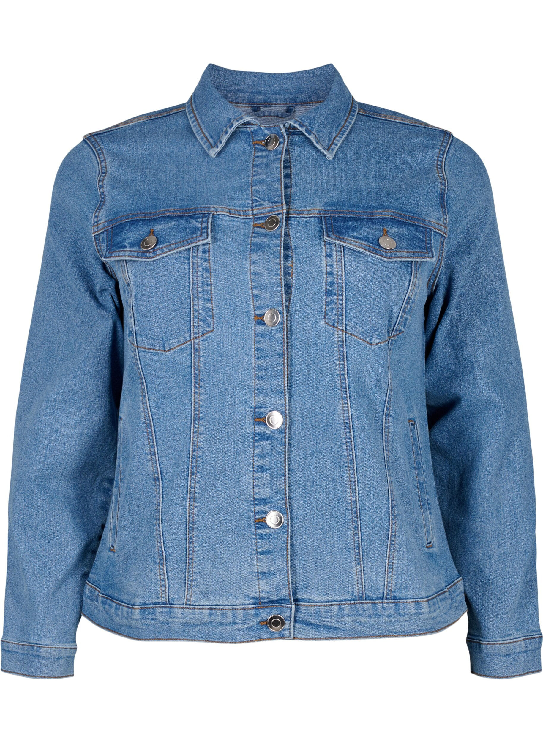 Veste en jean en m&eacute;lange de coton extensible