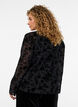 Meshbluse mit Blumenmuster und offener Front, Schwarz, Model image number 2