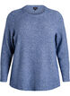 Blouse en maille chin&eacute;e &agrave; col rond, Bleu, Packshot image number 0