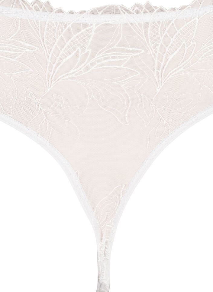 String en microfibre avec dentelle, Blanc, Packshot image number 3