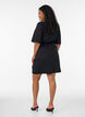 Robe en coton avec manches en broderie anglaise et ceinture &agrave; nouer, Noir, Model image number 2