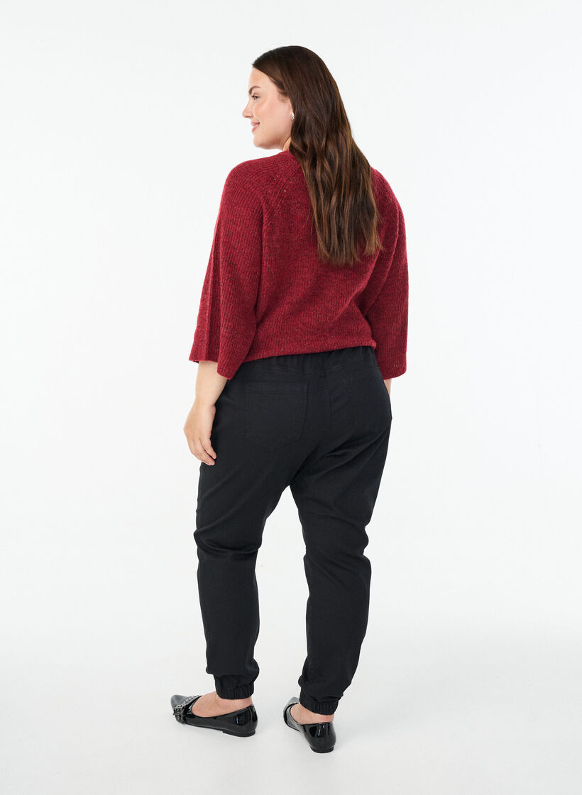 Jeans-Jogginghose mit Taschen, Schwarz, Model image number 1