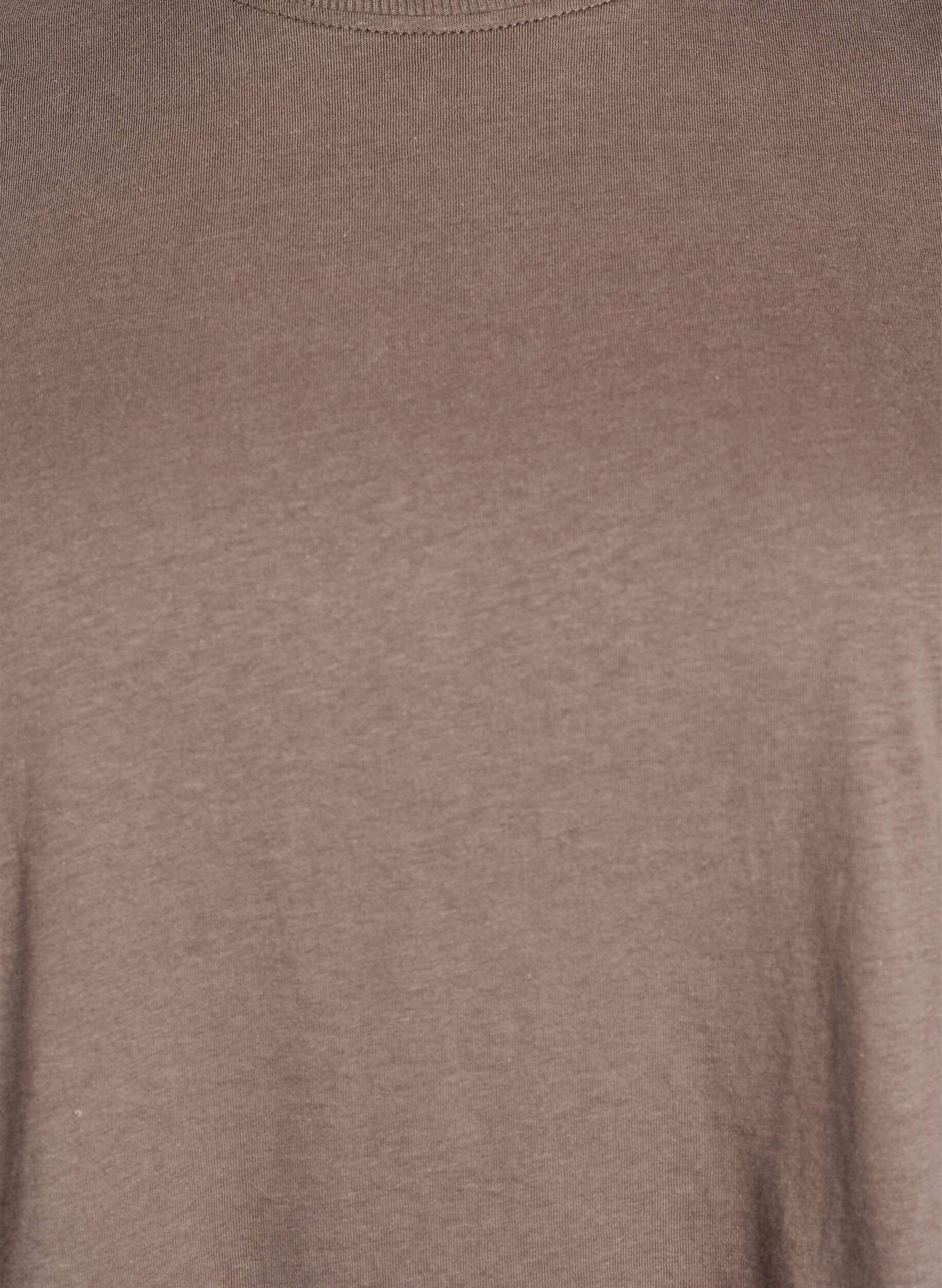 ZizziBasic-T-Shirt aus Baumwolle mit Rundhalsausschnitt, Braun, Packshot image number 2
