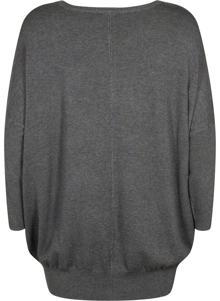 Strick-Tunika aus Viskosemischung, Dark Grey Melange, Packshot image number 1