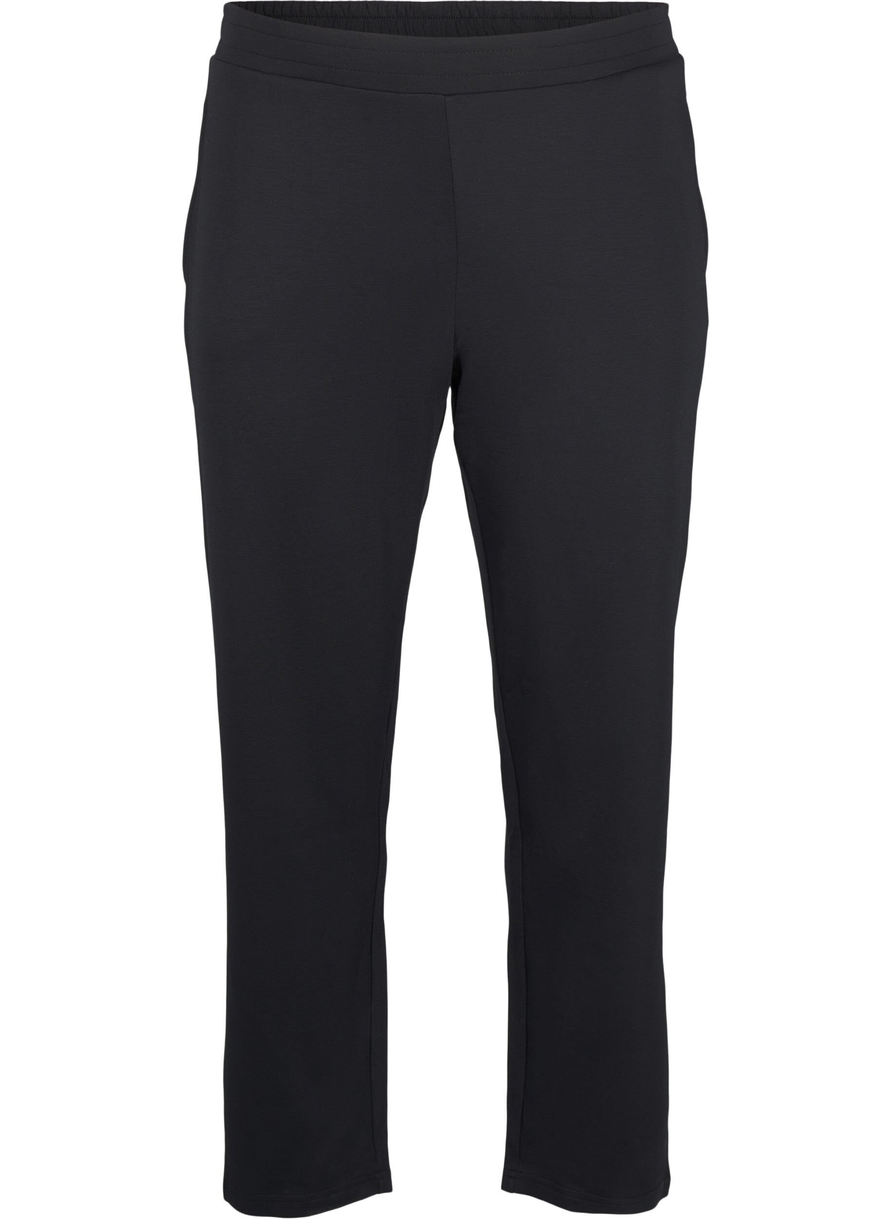 Zizzi Pantalon comprenant du modal avec ceinture &eacute;lastiqu&eacute;e, Noir, Packshot image number 0