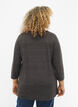 Bluse mit 3/4-Ärmeln und Streifenmuster, Dark Grey Melange, Model image number 1