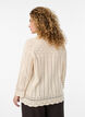 Top en maille avec broderie eyelet et manches 3/4, Beige, Model image number 2