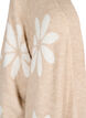 Cardigan long en maille avec des fleurs, Simply Taupe Comb, Packshot image number 2