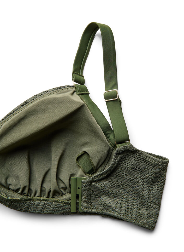 Culotte de bikini br&eacute;silienne en maille structur&eacute;e, Vert, Packshot image number 3