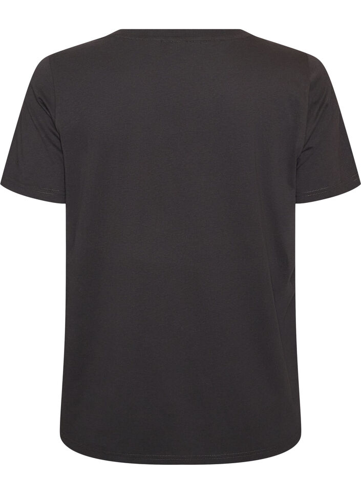 T-shirt en coton avec imprim&eacute; devant, Gris anthracite, Packshot image number 1
