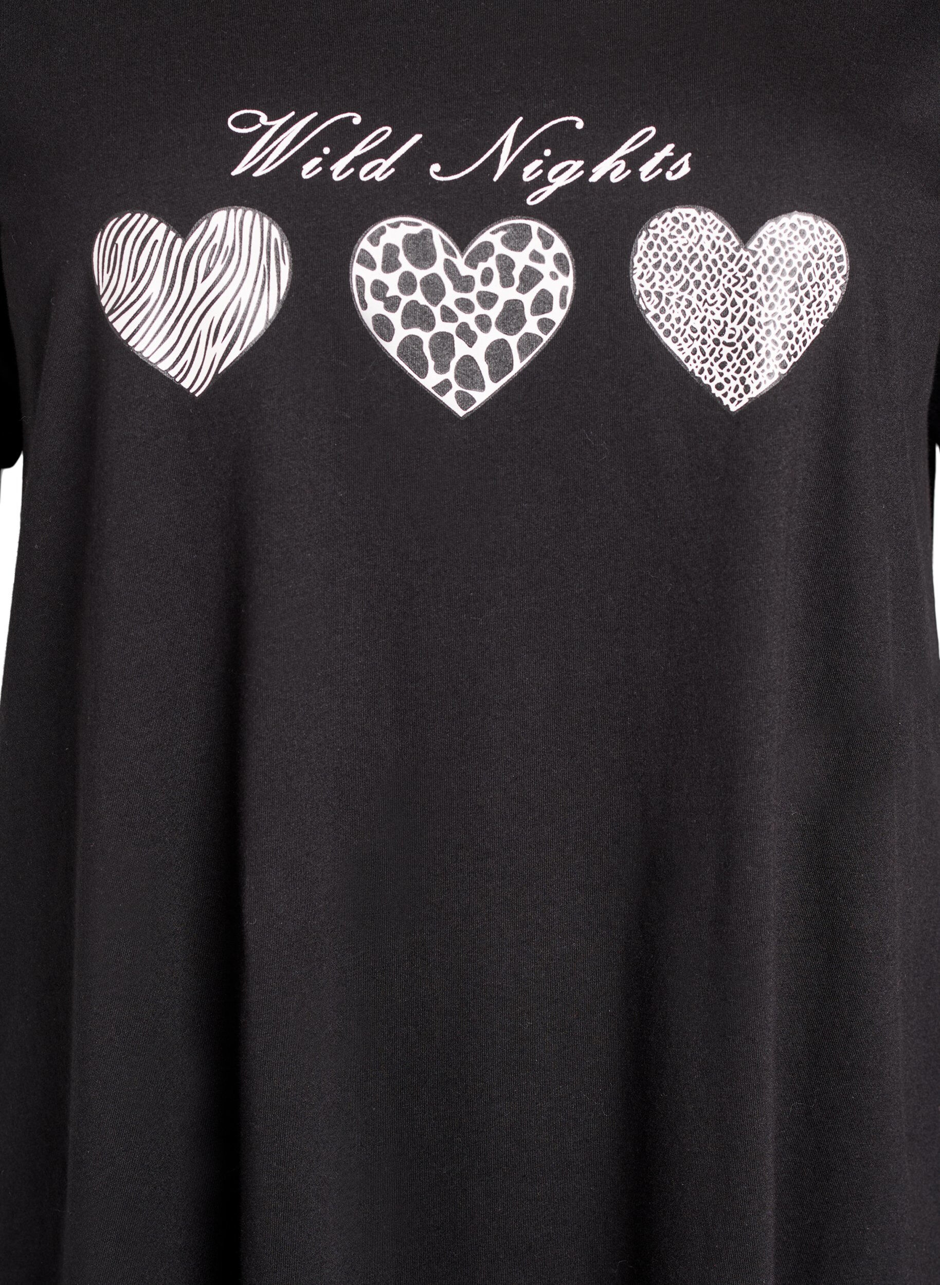 ZizziKurz&auml;rmeliges Nachthemd aus Bio-Baumwolle, Schwarz, Packshot image number 2