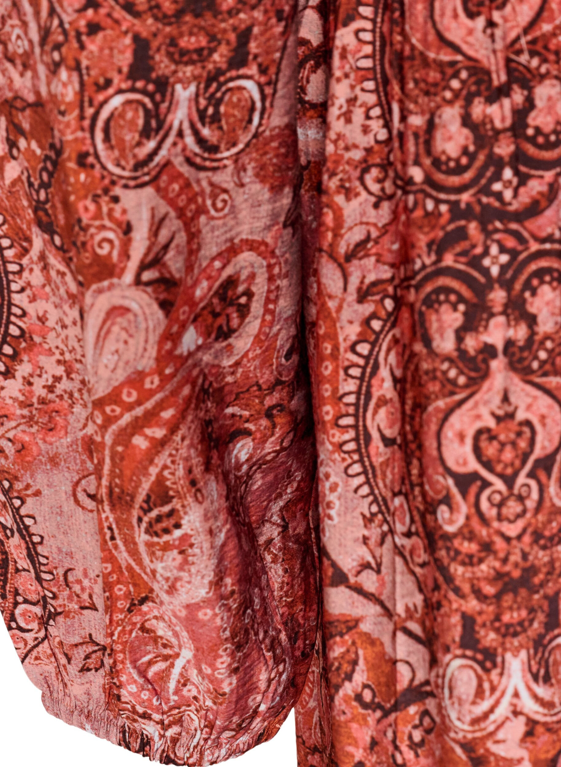 ZizziRobe midi en viscose avec imprim&eacute; cachemire, Orange, Packshot image number 3