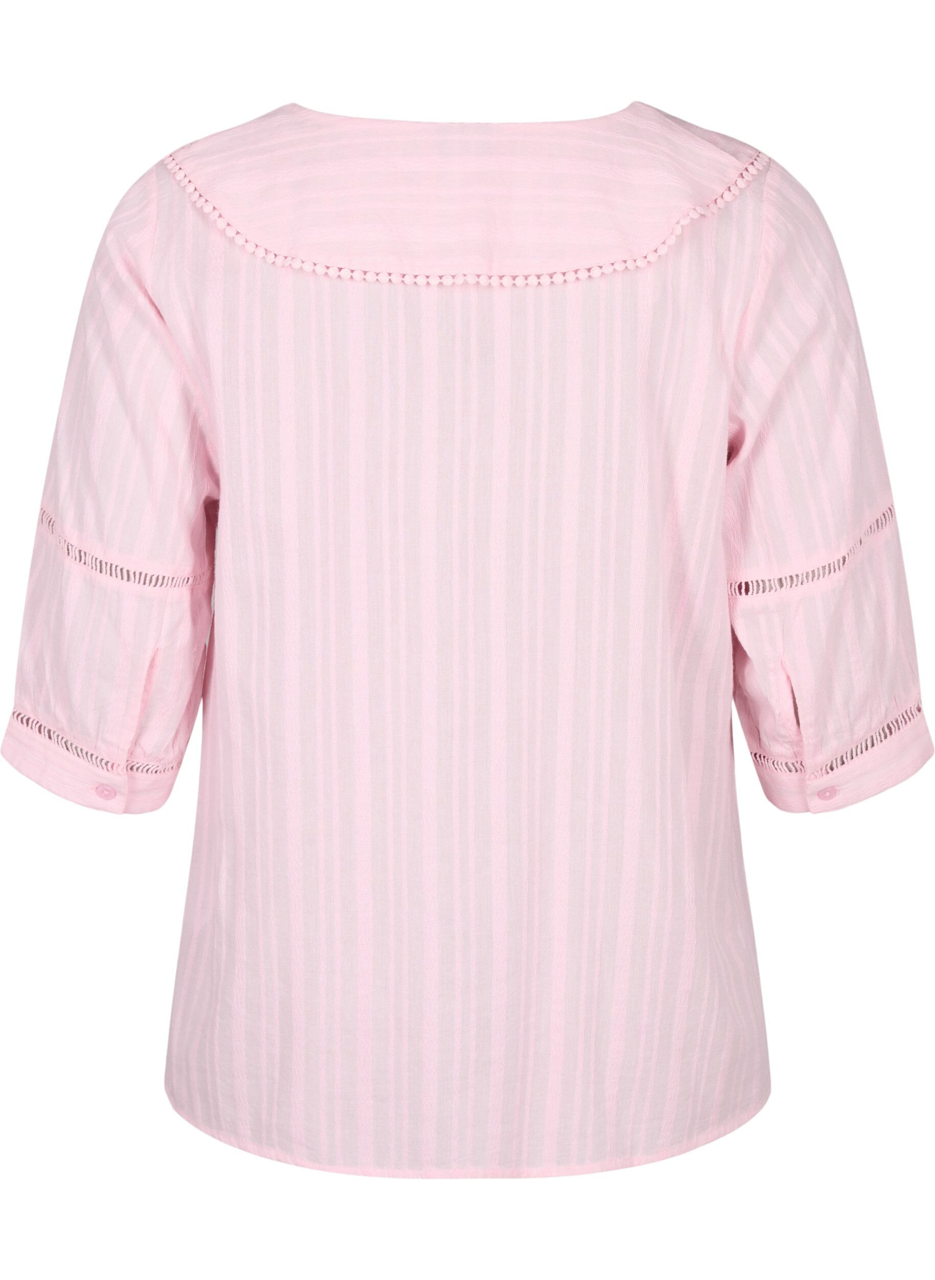 Zizzi Chemisier &agrave; manches 3/4 et dentelle, Almond Blossom, Packshot image number 1