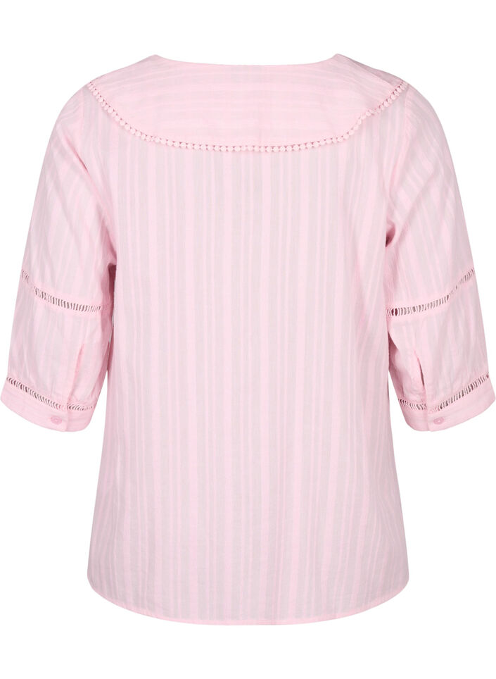 Bluse mit 3/4-Ärmeln und Spitze, Almond Blossom, Packshot image number 1