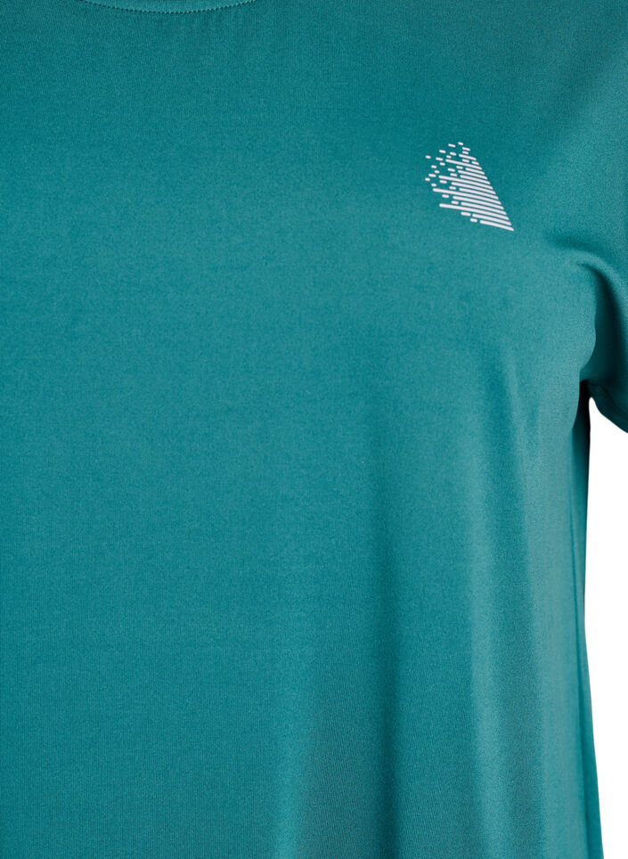 T-shirt de sport couleur unie, Bleu p&eacute;trole, Packshot image number 2