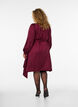 Robe courte en satin avec coupe portefeuille, Bordeaux, Model image number 1