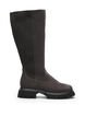 Botte haute en su&eacute;dine avec empi&egrave;cements c&ocirc;tel&eacute;s, Marron, Packshot image number 0