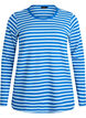Gestreifte Bluse mit langen &Auml;rmeln., Blau, Packshot image number 0