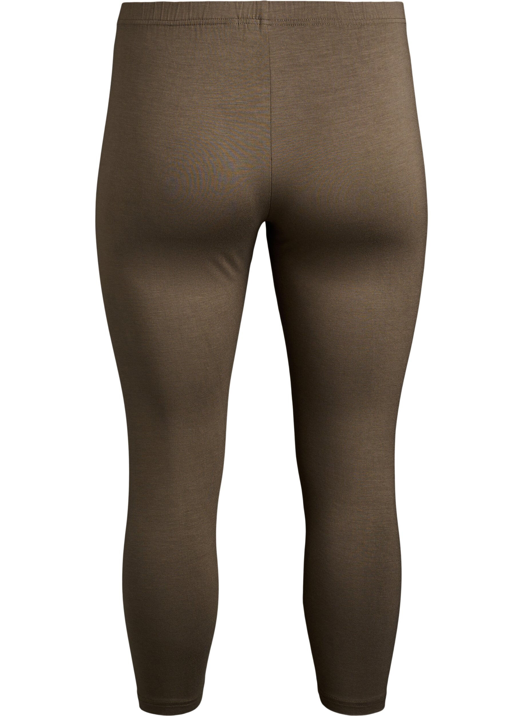 Zizzi Basic 3/4-Leggings aus Viskose, Gr&uuml;n, Packshot image number 1
