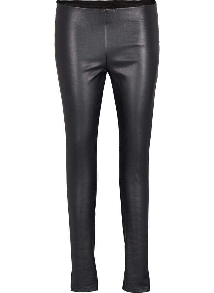 Leggings en simili-cuir, Black, Packshot image number 0