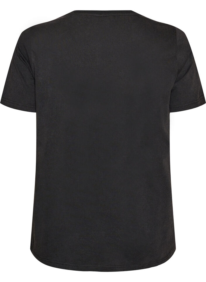 T-Shirt aus Bio-Baumwolle mit Print, Schwarz, Packshot image number 1