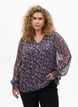 Chemisier &agrave; imprim&eacute; floral et fil paillet&eacute;, Bleu, Model image number 0