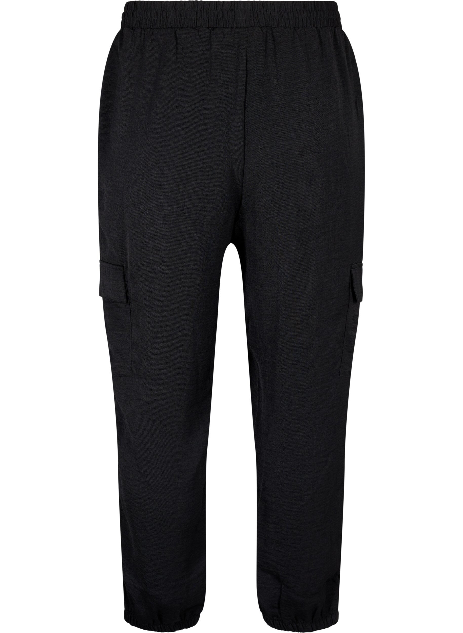 Zizzi Pantalon &agrave; poches cargo, Black, Packshot image number 1