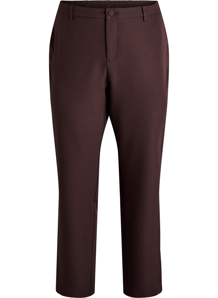 Pantalon avec poches et jambes droites, Marron, Packshot image number 0
