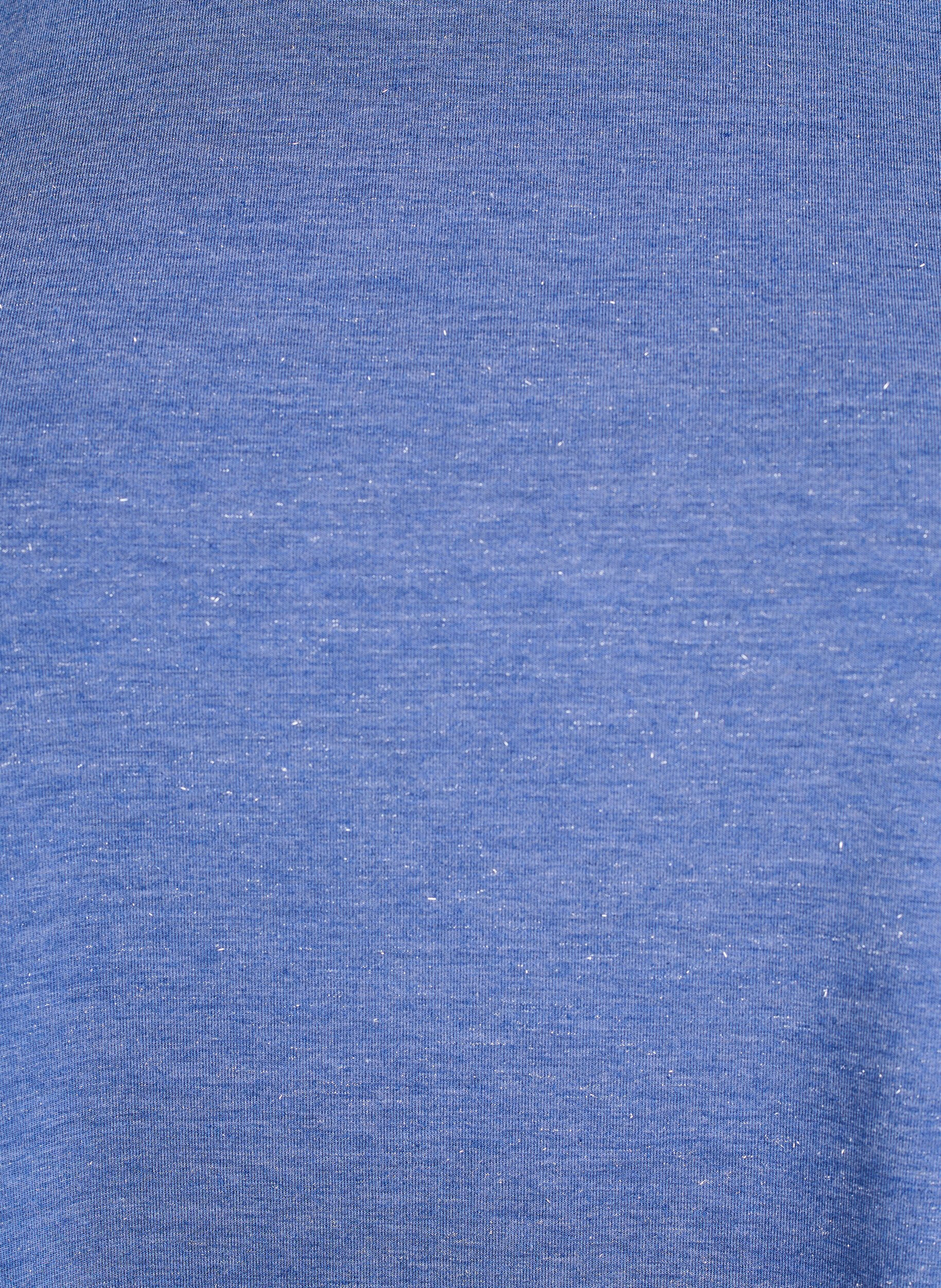 Zizzi T-Shirt mit Glitzer und kurzen Puff&auml;rmeln, Blau, Packshot image number 2