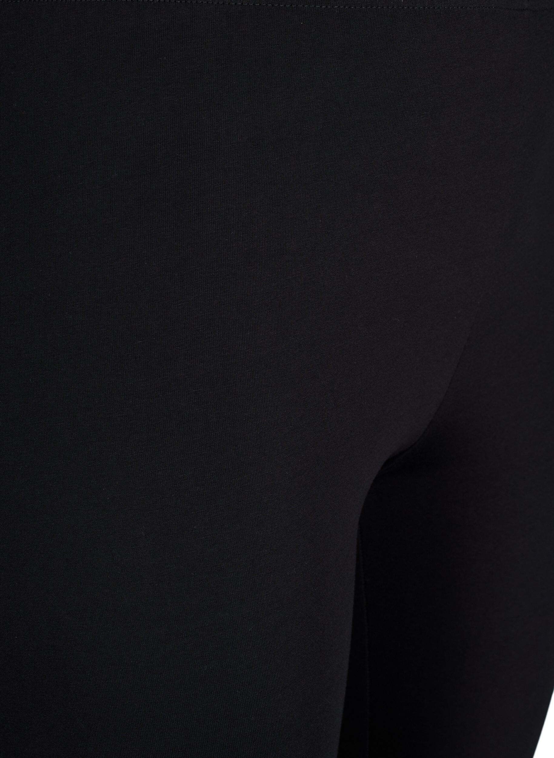 Zizzi FLASH - 2-pack leggings 3/4 en coton, Noir, Packshot image number 3