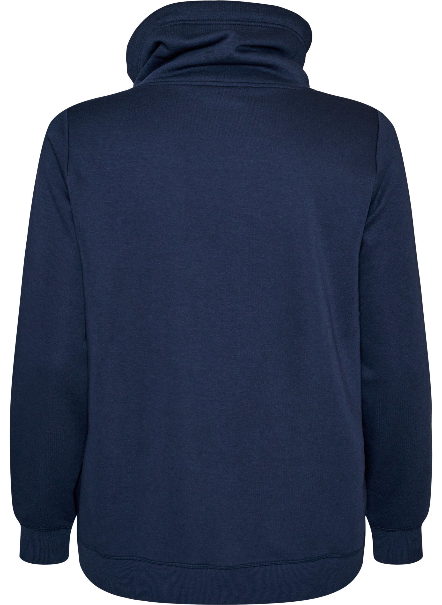 ZizziSweat &agrave; col montant et poches, Bleu, Packshot image number 1