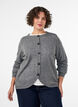 Cardigan avec boutons et devant arrondi, Gris, Model image number 0