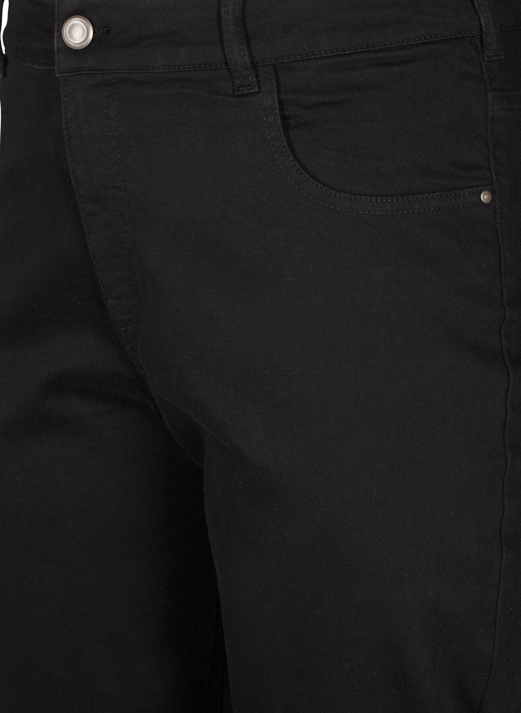 ZizziVera jeans cropped &agrave; coupe droite, Noir, Packshot image number 2