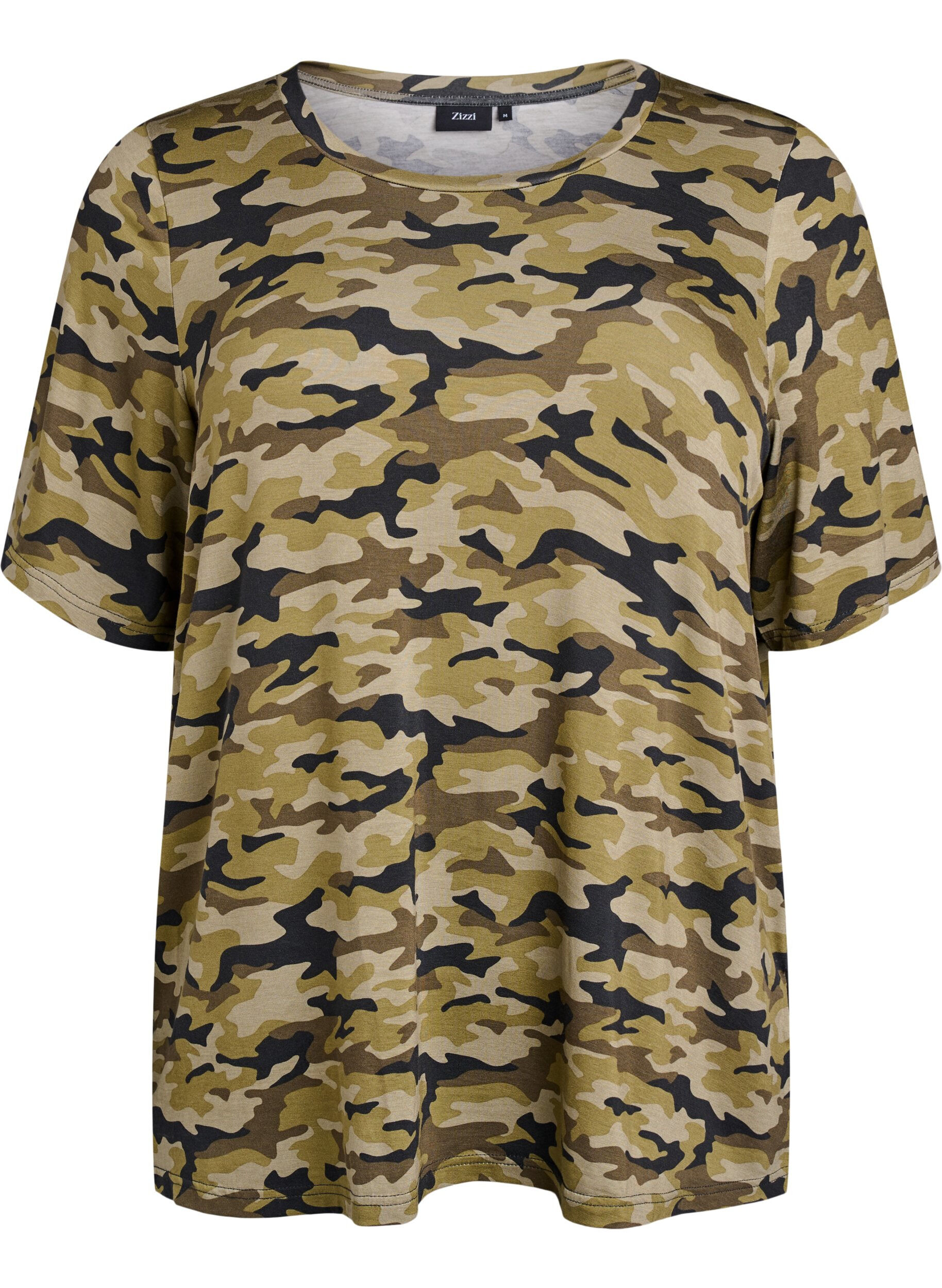 ZizziT-shirt avec TENCEL&trade; Lyocell et impression camouflage, Vert, Packshot image number 0