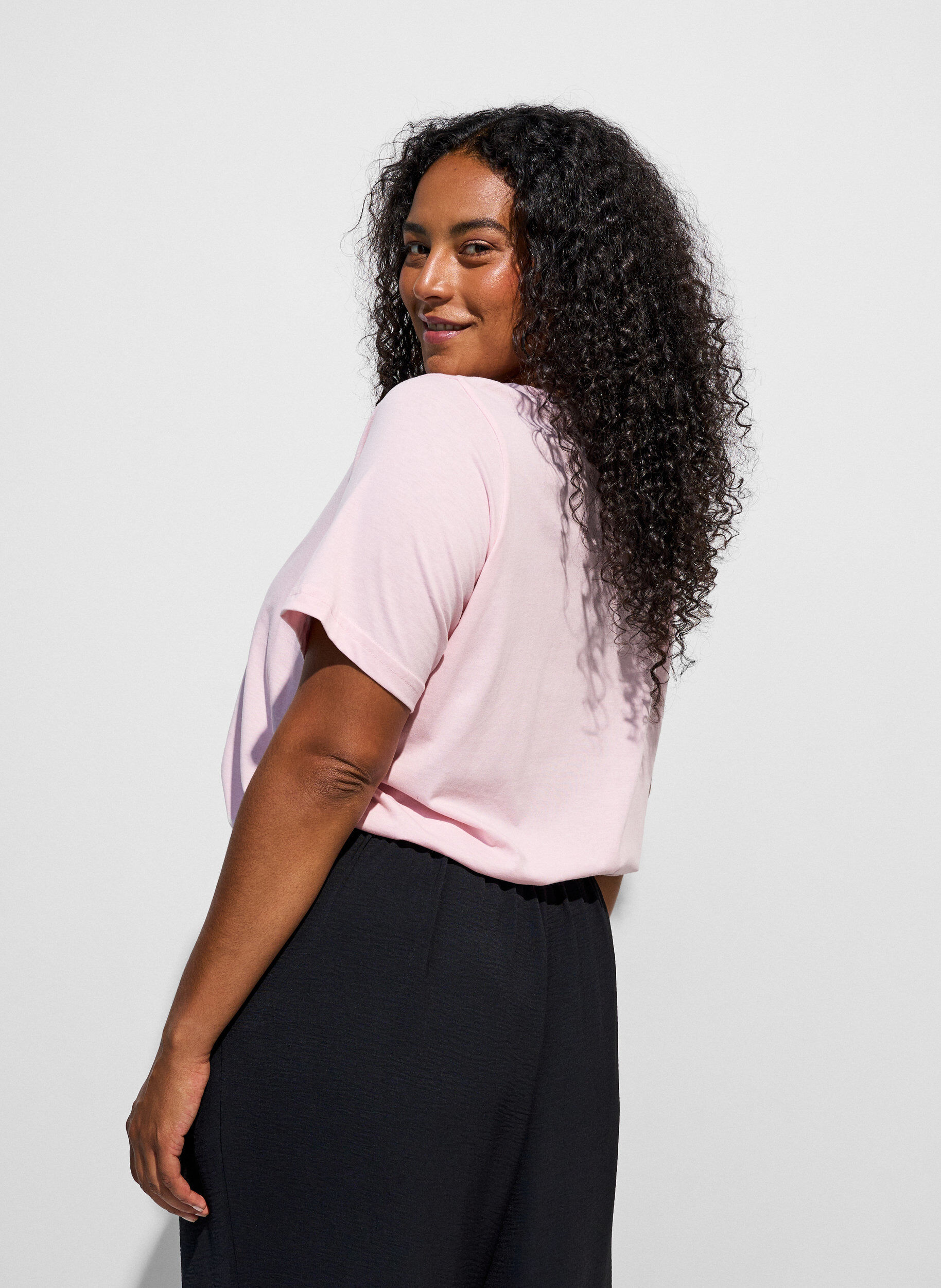 ZizziT-shirt imprim&eacute;, Rose, Model image number 2