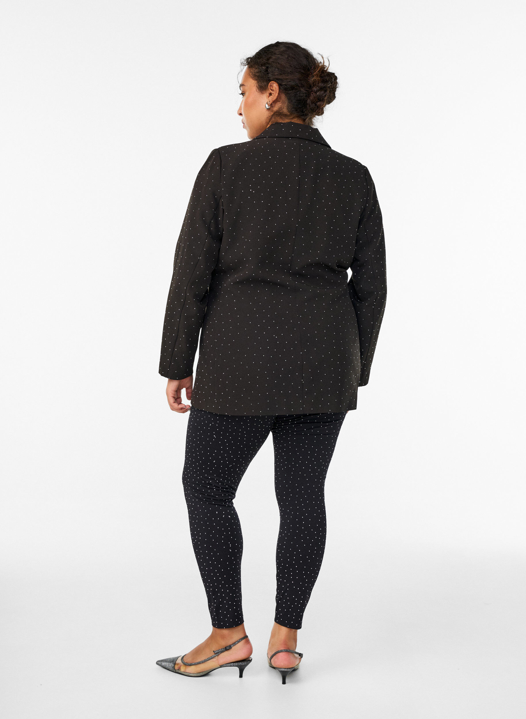 Zizzi Leggings avec strass, Noir, Model image number 2