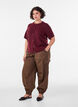 Pantalon cargo ballon en coton, Marron, Model image number 0
