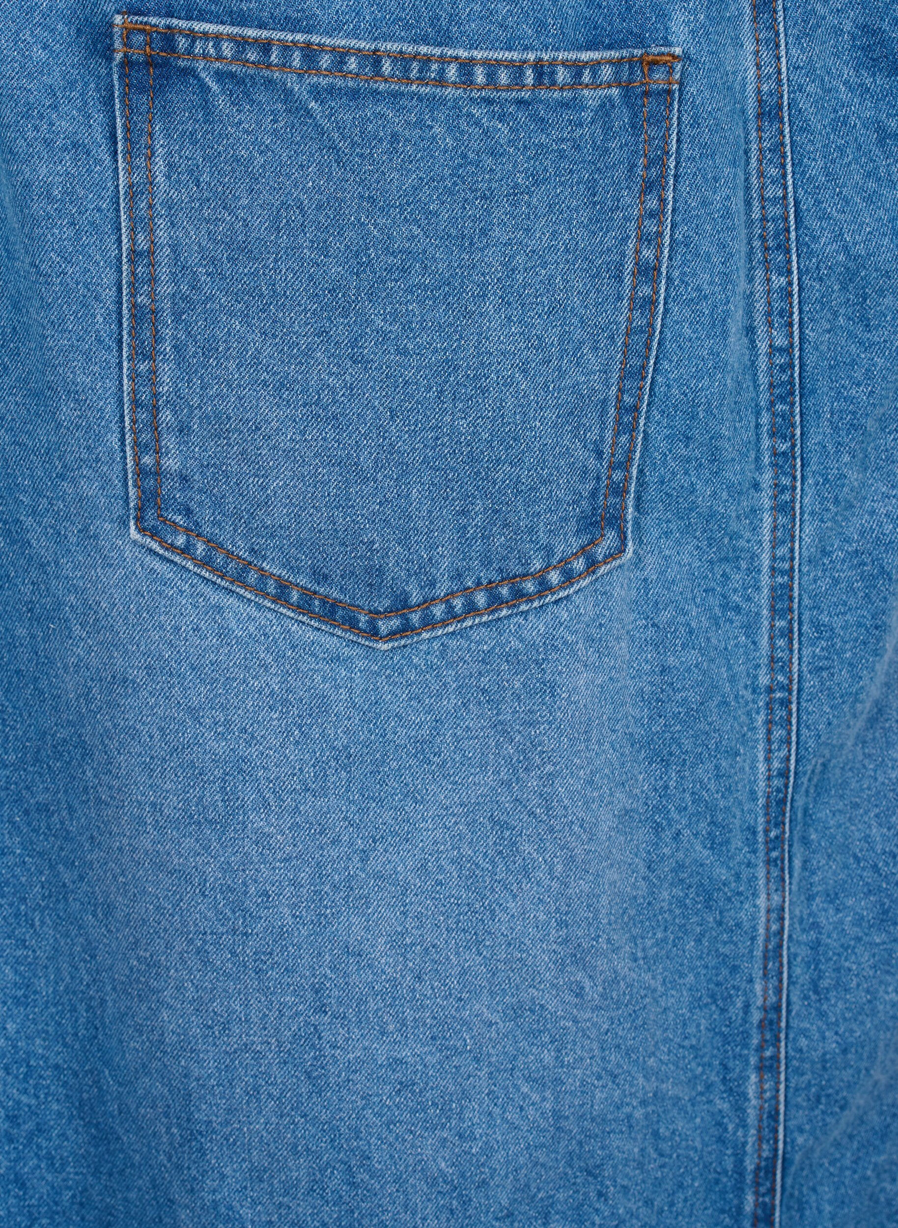 Zizzi Robe en jean midi, Blue Denim, Packshot image number 4