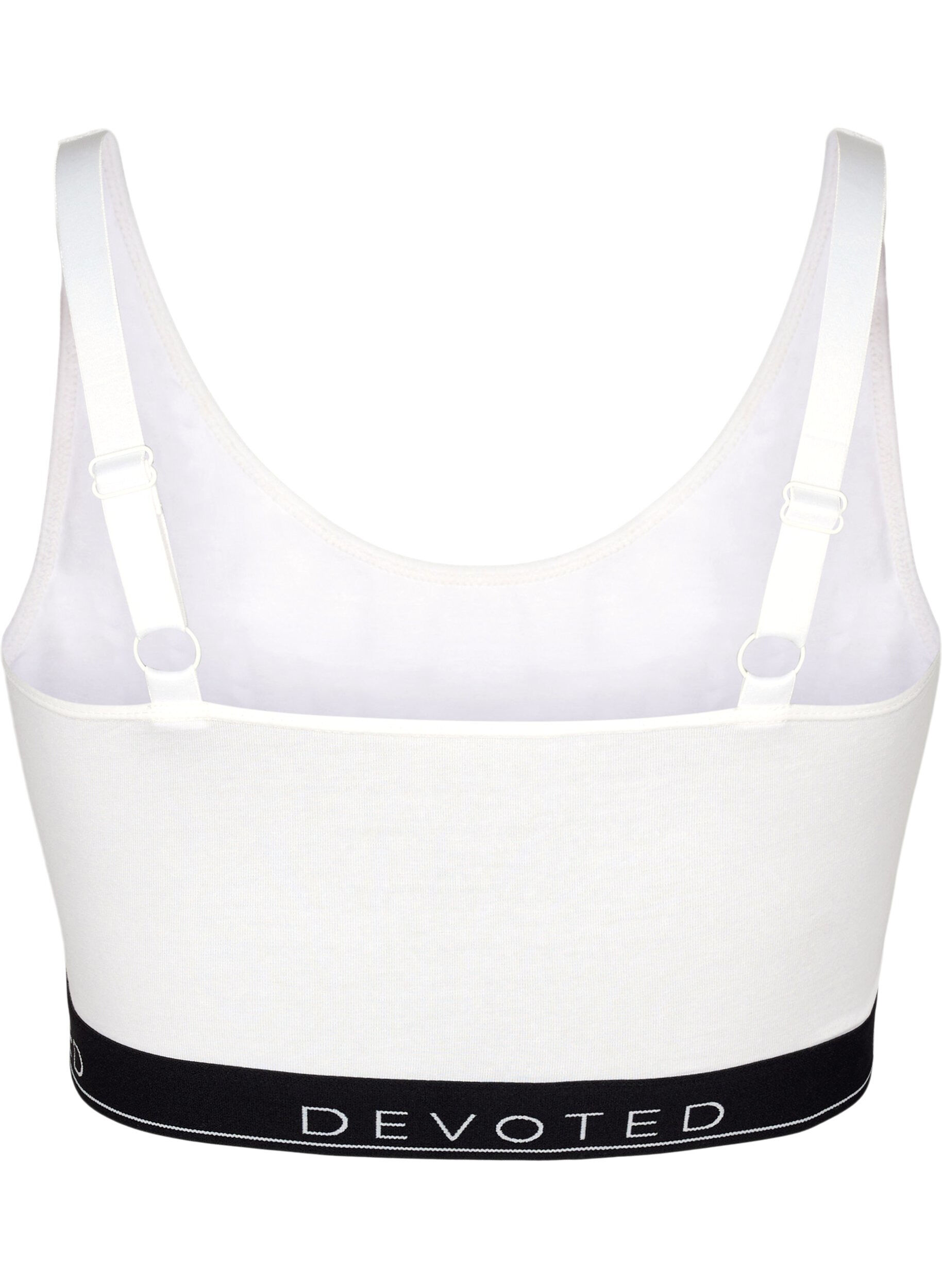 Zizzi Soutien-gorge en coton &agrave; bretelles r&eacute;glables, Blanc, Packshot image number 1