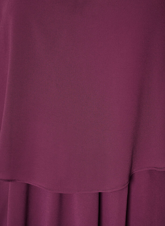 Robe de soir&eacute;e courte en mousseline avec effet superpos&eacute;, Bordeaux, Packshot image number 2