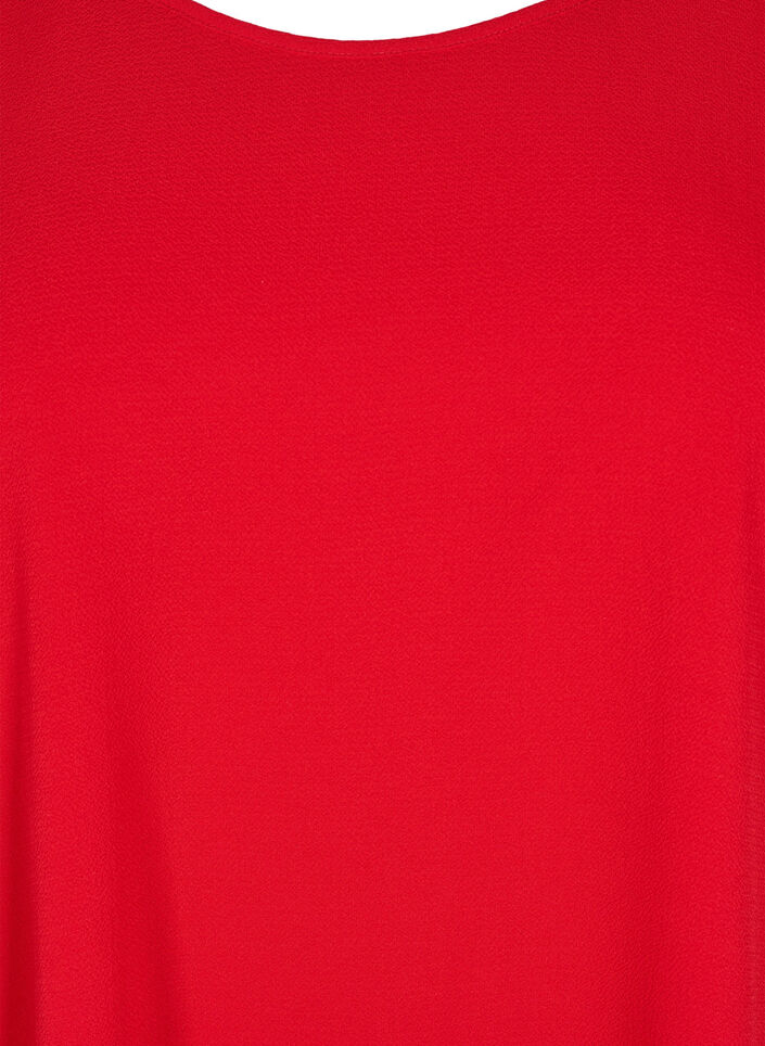 Chemisier &agrave; manches courtes et encolure ronde, Rouge, Packshot image number 2