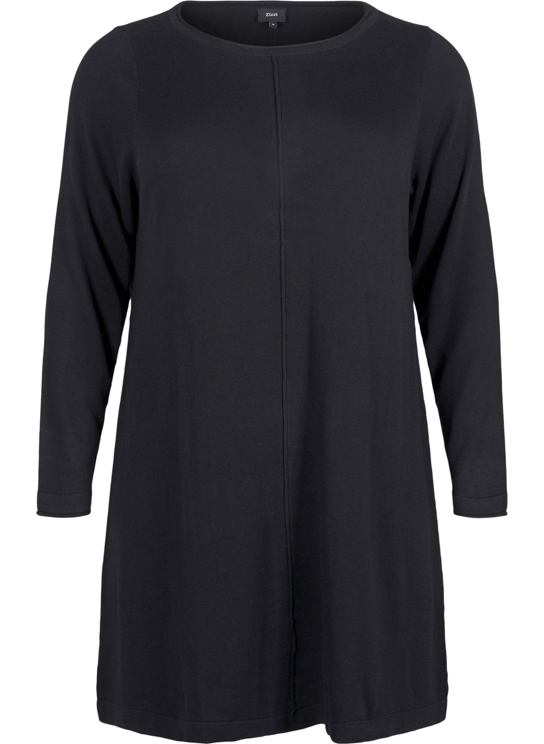 ZizziRobes tricot&eacute;es en m&eacute;lange coton-viscose, Noir, Packshot image number 0