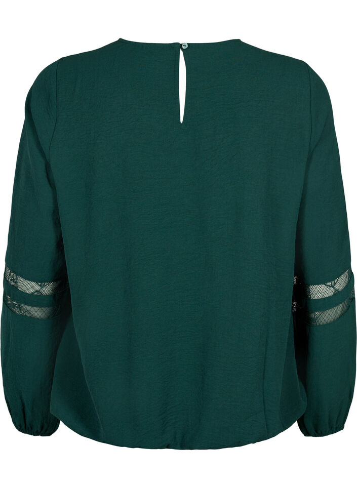 Blouse à manches longues avec de la dentelle, Scarab, Packshot image number 1