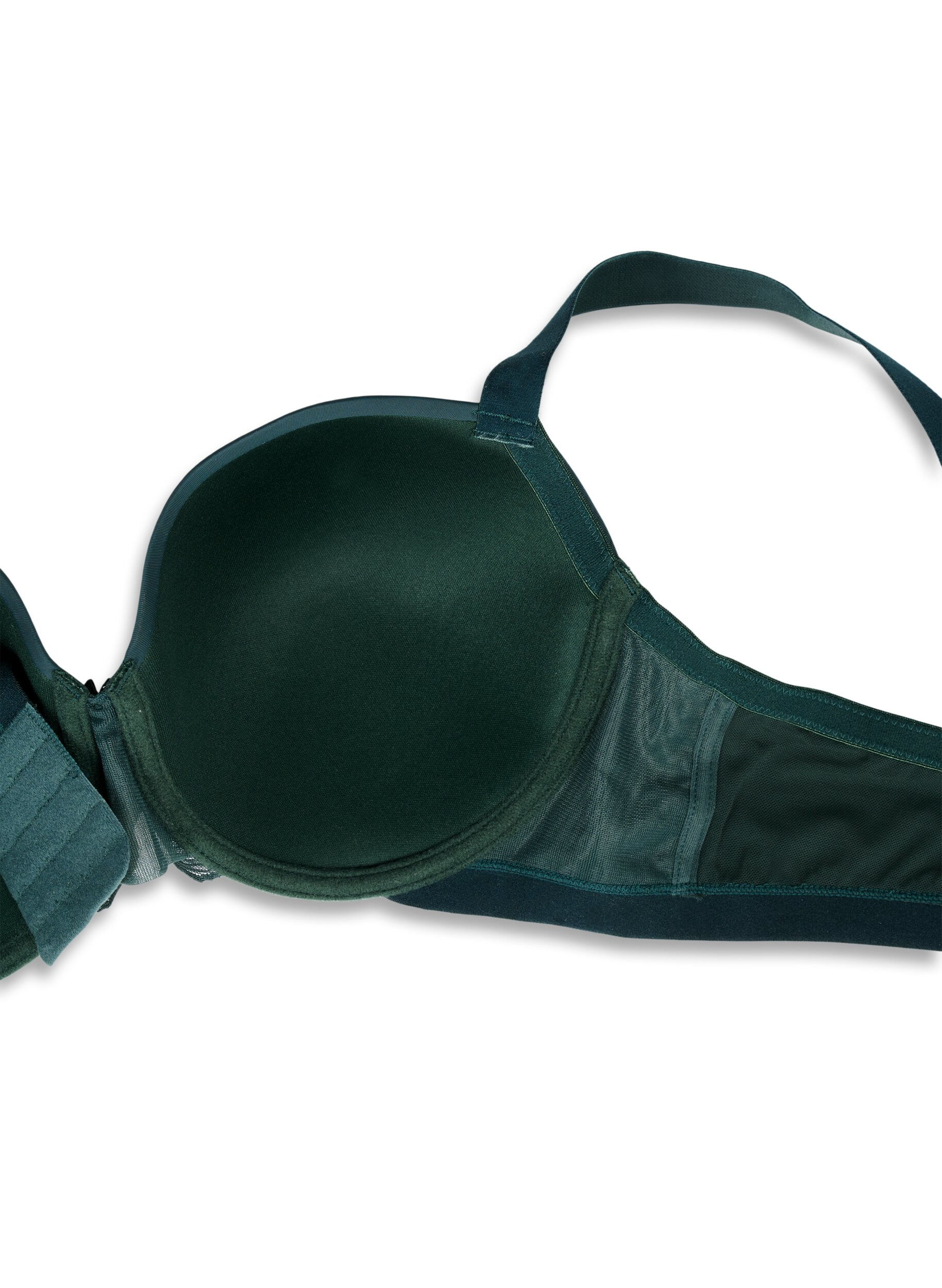Zizzi Soutien-gorge moul&eacute; en tulle, Vert fonc&eacute;, Packshot image number 3