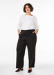 Hoch taillierte Anzughose mit gerader Passform, Schwarz, Model image number 0