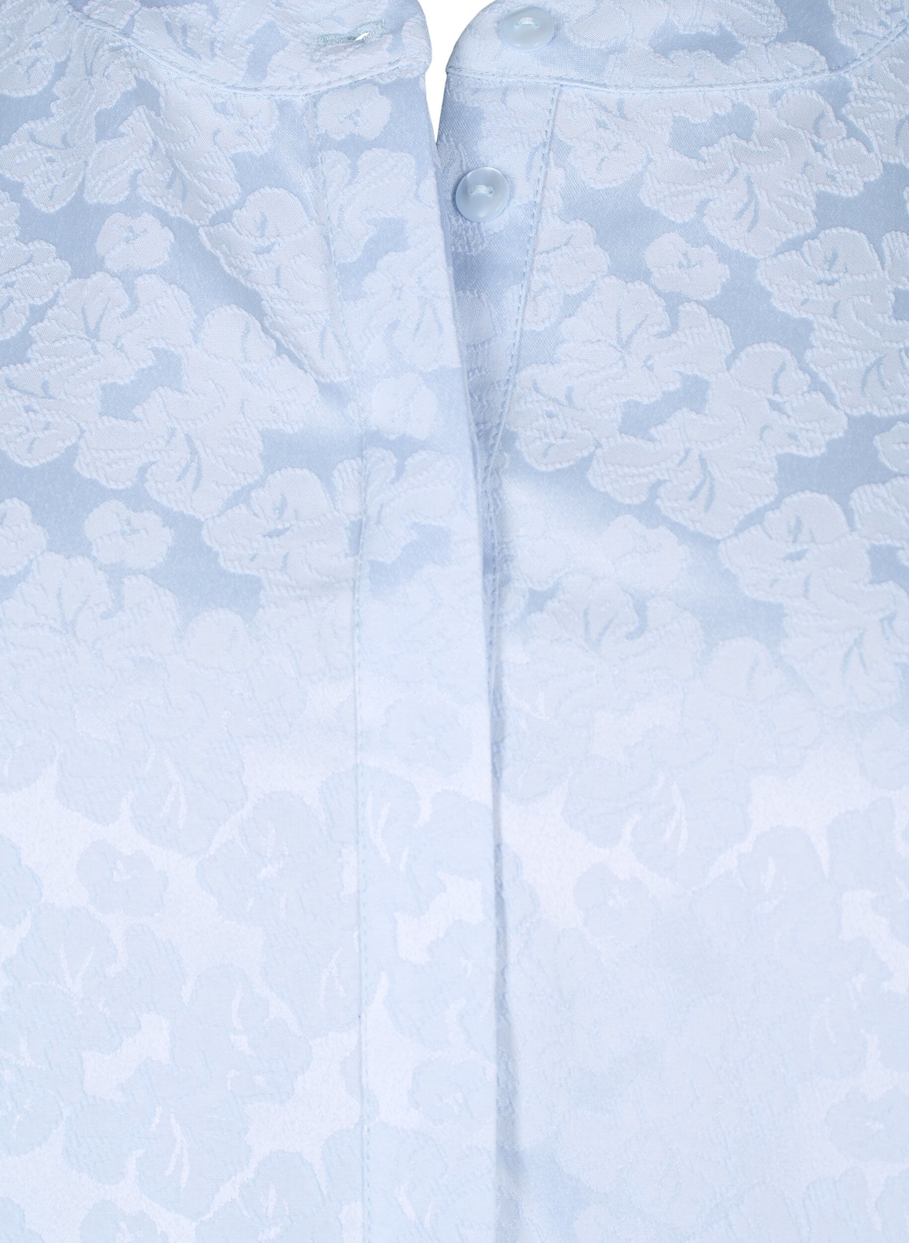 Zizzi Jacquardkleid mit langen &Auml;rmeln und R&uuml;schen, Blau, Packshot image number 2
