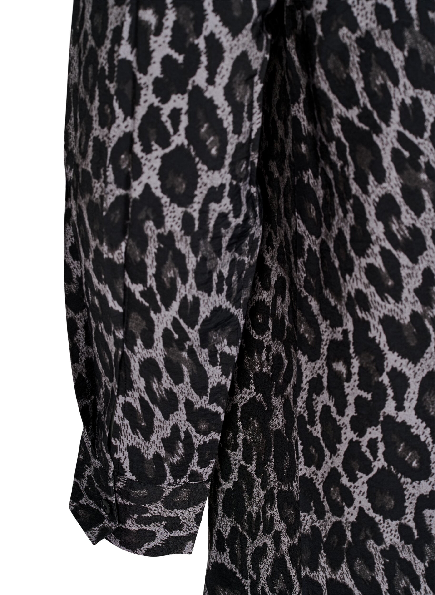 Zizzi Lange Bluse mit Leopardenmuster, Grau, Packshot image number 3