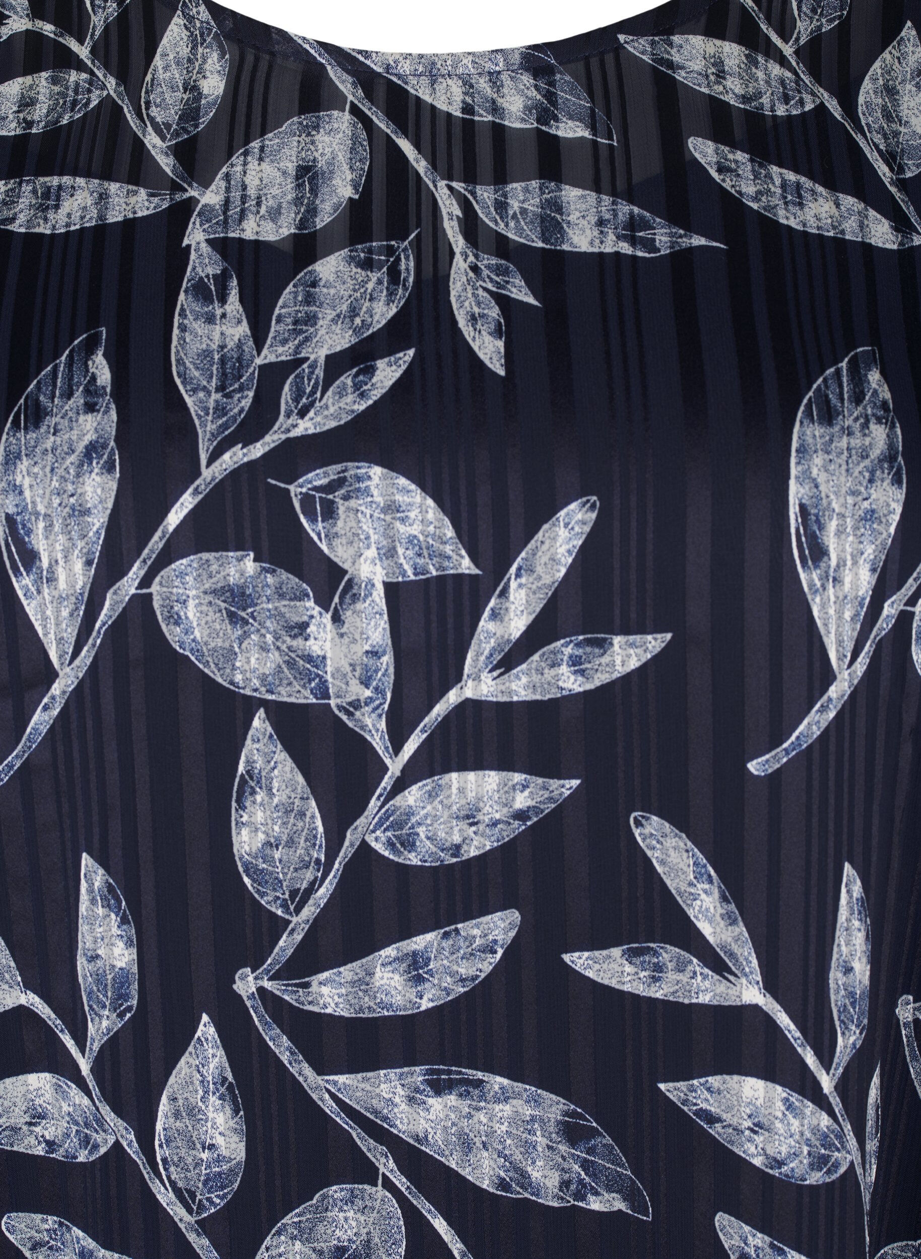 Zizzi Robe courte imprim&eacute;e &agrave; col rond, Ev.Blue Flower AOP, Packshot image number 2