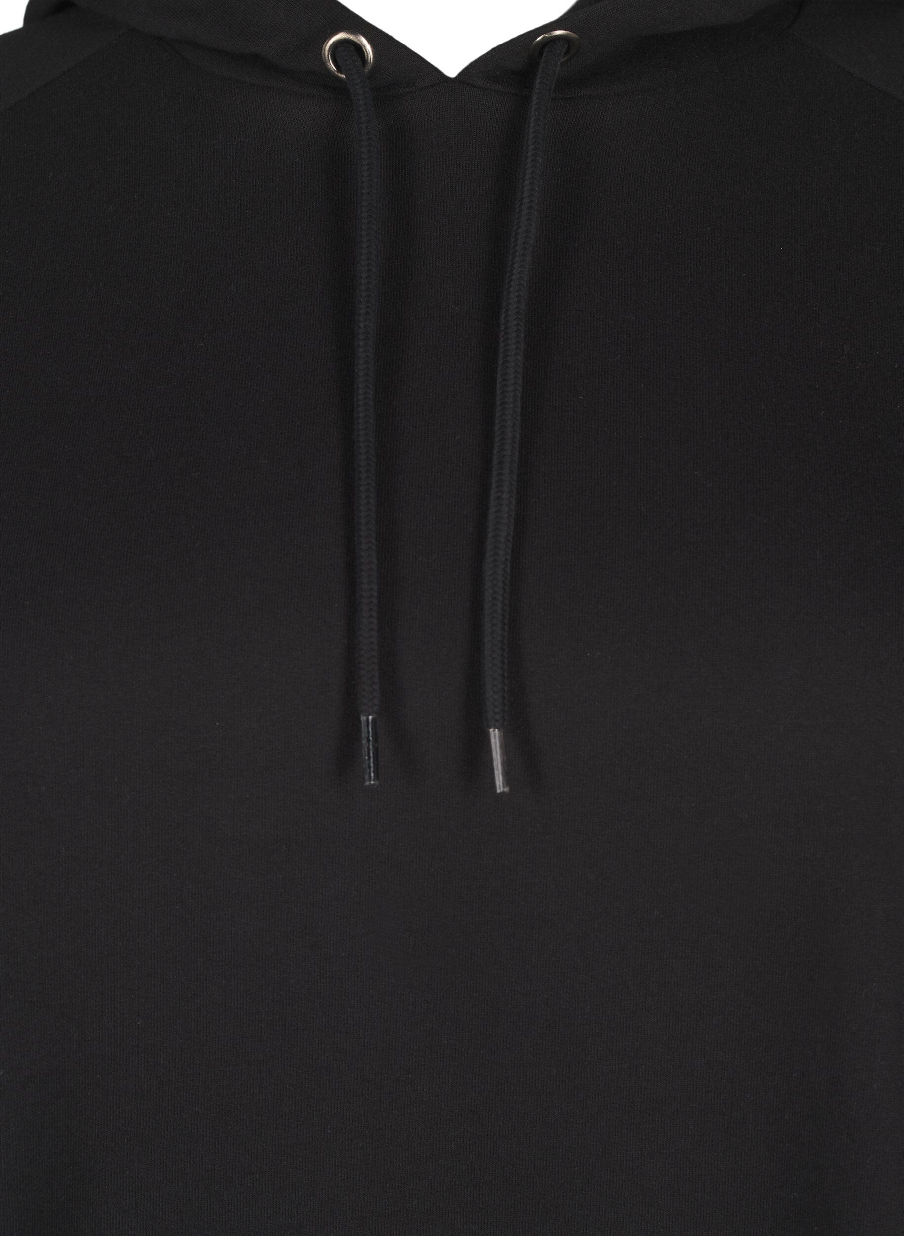 Zizzi Sweat oversize &agrave; imprim&eacute; sur les manches, Black w. Silver, Packshot image number 2